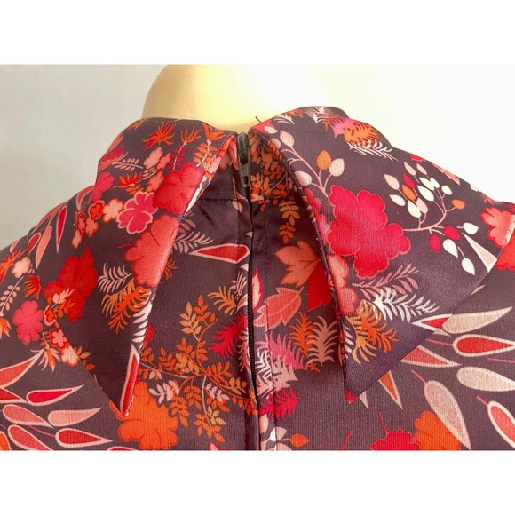 Vintage 1970s Blouse by Martha Manning Women Top Brown Red Orange size M 70s. - Picture 8 of 10